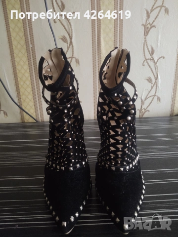 ПРОДАВАМ ЕЛЕГАНТНИ ЧЕРНИ С КАПСИ,ДАМСКИ ВИСОКИ ОТВОРЕНИ ОБУВКИ, снимка 2 - Дамски обувки на ток - 53573775