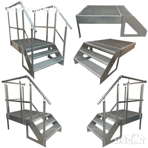 Метално стълбище с площадка 3 стъпала | Свободностоящо | Поцинковано, снимка 5 - Други - 54236136