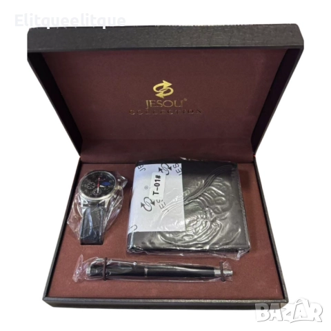 Луксозен подарък за всеки мъж – Часовник, портфейл и химикалка, снимка 7 - Бижутерийни комплекти - 52333650