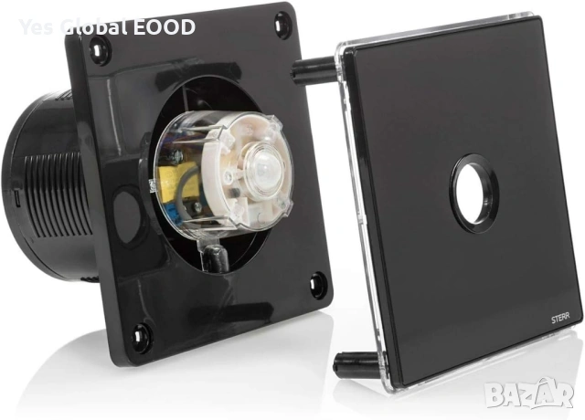 STERR 100mm Баня вентилатор LED + PIR Черен, снимка 3 - Други стоки за дома - 53639970