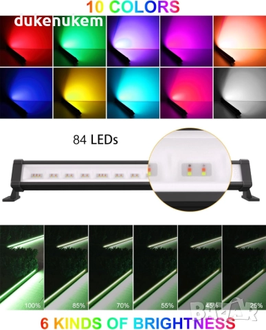 Комплект от 2 броя Прожектори RGB LED Wall Washer 42W – 10 цвята, 30 режима, дистанционно управление, снимка 2 - Прожектори - 52465132