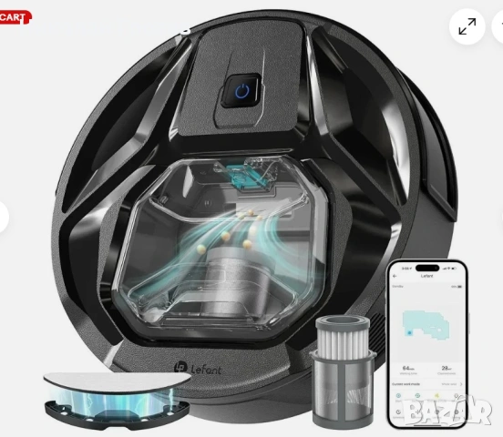 Прахосмукачка робот Lefant M320 / С моп, снимка 5 - Прахосмукачки - 54102443