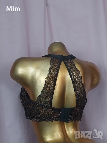 Ulla Popken 90 D Бял и черен дантелен сутиен , снимка 3 - Бельо - 54198638