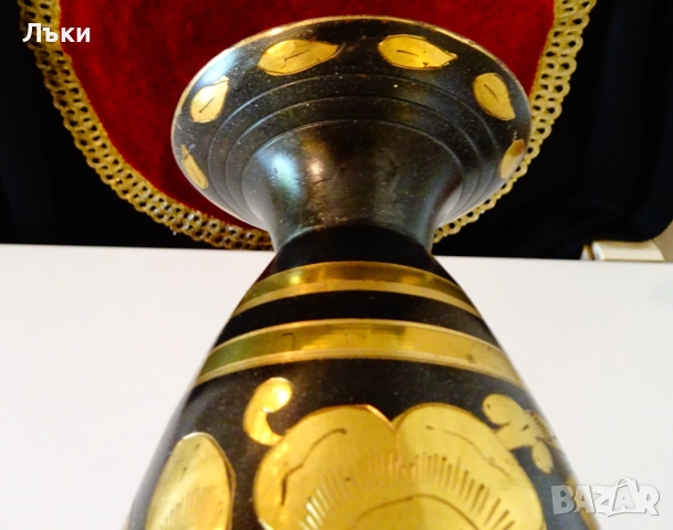 Бронзова ваза,позлата,емайл,38 см.,870 гр. , снимка 7 - Вази - 51635964