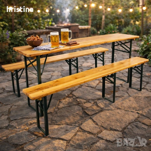 Комплект маса с две пейки