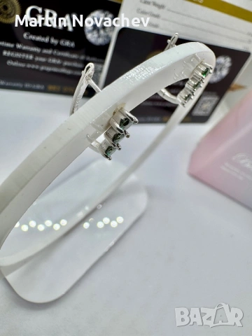 Сребърни обеци с мойсанит (Диамант) 0.6 карата, снимка 4 - Обеци - 53889235