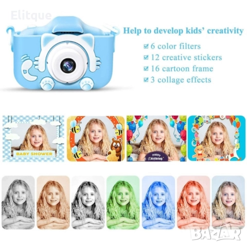 Детски цифров фотоапарат 1080P  – Идеалният подарък за малки фотографи, снимка 11 - Други - 52591098