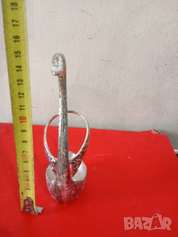 посребрен метален лъжичник-лебед, снимка 2 - Други ценни предмети - 38891654