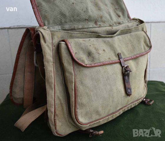 Стара армейска бризентова чанта, снимка 3 - Антикварни и старинни предмети - 46475732