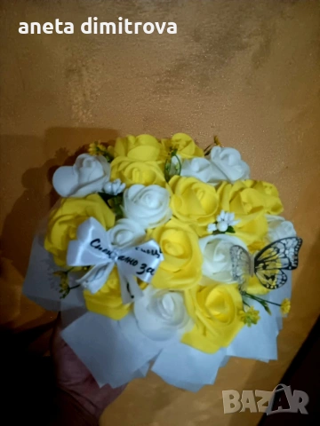Ръчно изработени букети , снимка 17 - Изкуствени цветя - 53144666