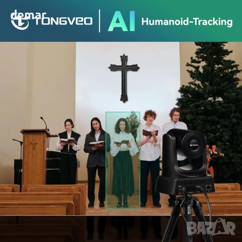 TONGVEO AI PTZ Автоматично проследяваща камера с Bluetooth микрофон, снимка 2 - Други - 54014049
