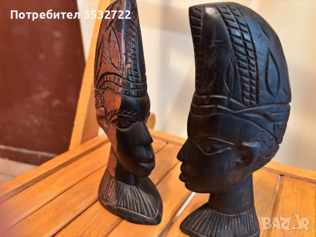 Две африкански декоративни фигури , снимка 3 - Антикварни и старинни предмети - 51466065