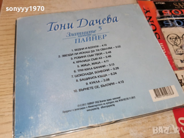 ТОНИ ДАЧЕВА-КУТИЯ ЗА ЦД 0903261309H2E6R, снимка 9 - CD дискове - 53766600