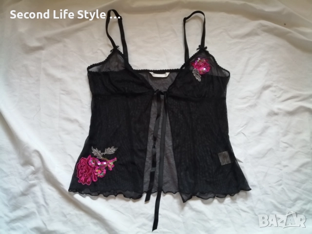 Hunkemoller прозрачна дамска нощница с пайети и бродерии р-р M