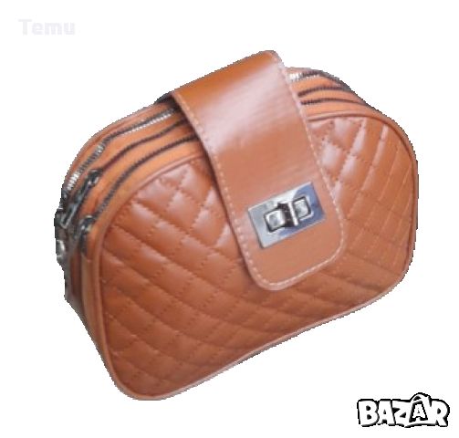 Елегантна дамска ежедневна чанта с три прегради 20х15х8 см., снимка 4 - Чанти - 46411602