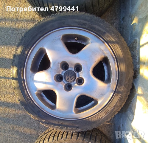 Джанти VW 5X100 15" с зимни гуми 195/50/15, снимка 4 - Гуми и джанти - 54228616