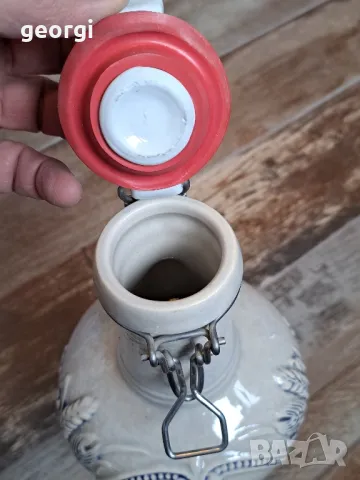 немска керамична бутилка за бира с порцеланова запушалка 20/4, снимка 6 - Колекции - 50057146