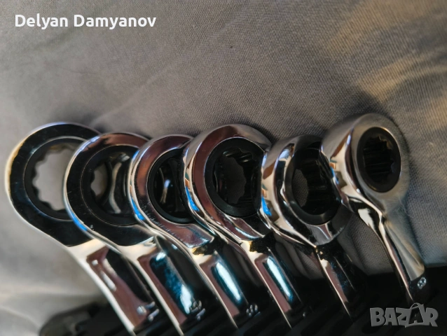 Kомплект звездогаечени ключове с тресчотка Top Master - CR-V, 6 броя, 8-17 mm, снимка 4 - Ключове - 53175916