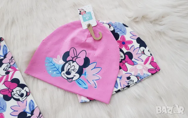 Детски шапки и шал Мини Маус 6-12 месеца, снимка 7 - Бебешки шапки - 49343629