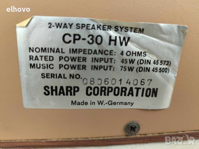 Тонколони Sharp CP-30 HW, снимка 5 - Тонколони - 45504941