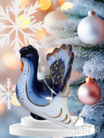 Петел и пуйка. Руски порцелан, ЛФЗ, солница, пиперник