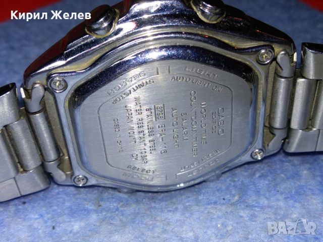 CASIO EDIFICE WR100M Оригинален ЯПОНСКИ КВАРЦОВ ЧАСОВНИК КАСИО с МАРКОВА ВЕРИЖКА КАСИО 43938, снимка 11 - Мъжки - 45102181