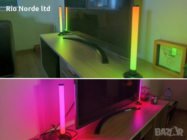 Настолна RGB лампа к-т от 2бр. 16 милиона цвята, снимка 2 - Настолни лампи - 53427403