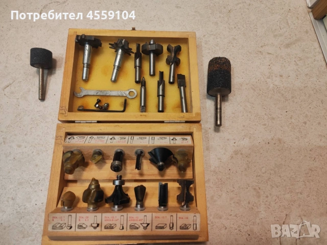 Оберфреза Спарки Sparky и Комплект фрезери за дърво с дървена кутия