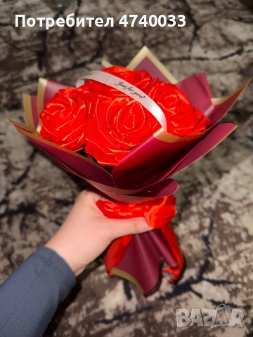 Намаление ! Вечен букет от сатенени рози с луксозна опаковка само за 10€, снимка 2 - Декорация за дома - 53699154