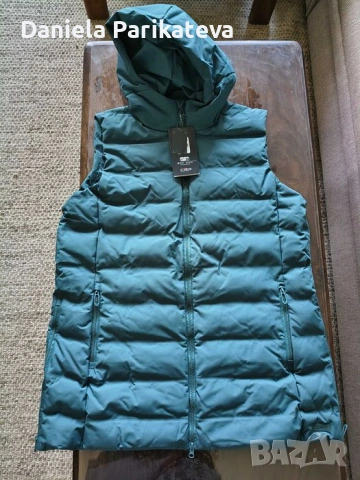 Нов CMP унисекс зимен елек с качулка, смарагдово зелен цвят XL