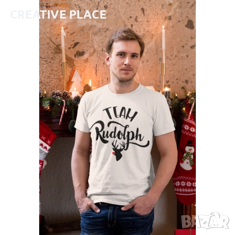 💞😍 Коледни тениски за влюбени - Team Rudolph 🌲🌟🎁, снимка 3 - Коледни подаръци - 52503268