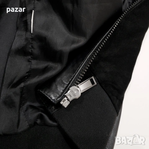 ZARA MAN Bomber Мъжко Кожено Яке Бомбър Естествена Кожа Велур M-L, снимка 9 - Якета - 53598159