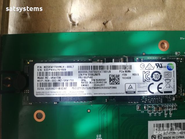 MZ-VKW1T00 - Samsung SM961 1TB Multi-Level-Cell PCI Express 3.0 x4 NVMe M.2 2280 Solid State Drive, снимка 7 - Твърди дискове - 46347346