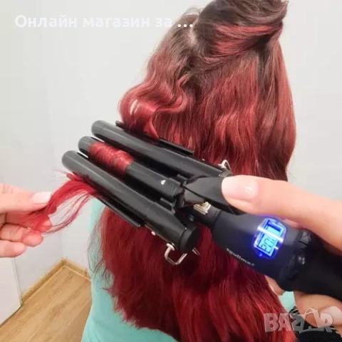 Тройна ретро преса за къдрене на косата, с въртящ се кабел Soulima, снимка 10 - Преси за коса - 53431176