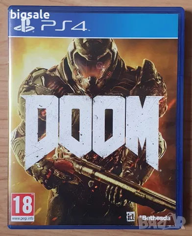 Перфектен диск игра DOOM PS4 Playstation 4 Плейстейшън 5 PS5 Дуум Дум, снимка 1 - Игри за PlayStation - 47429344