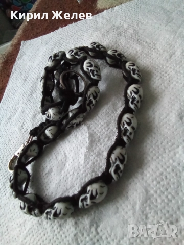 Коланче плетеното с черепи 42928, снимка 2 - Шапки - 52866570