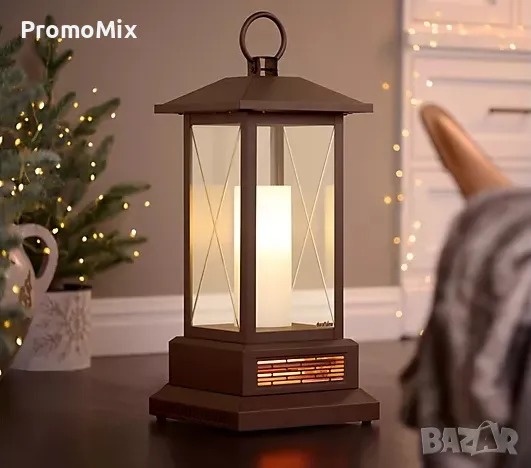 Отоплител фенер QVC Duraflame 2300W 73см духалка печка Безпламък Декоративен фенер със свещ инфрачер, снимка 5 - Отоплителни печки - 48865189