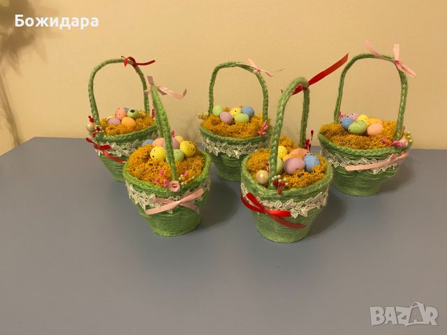 Великденски декорирани кошнички, снимка 6 - Декорация за дома - 45089822