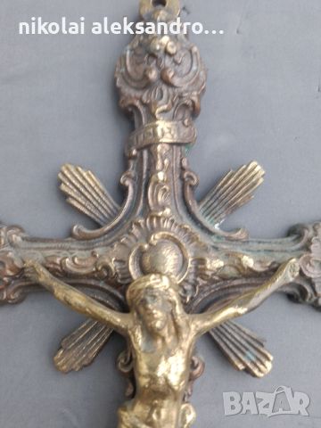 месингов кръст, снимка 2 - Антикварни и старинни предмети - 46434384