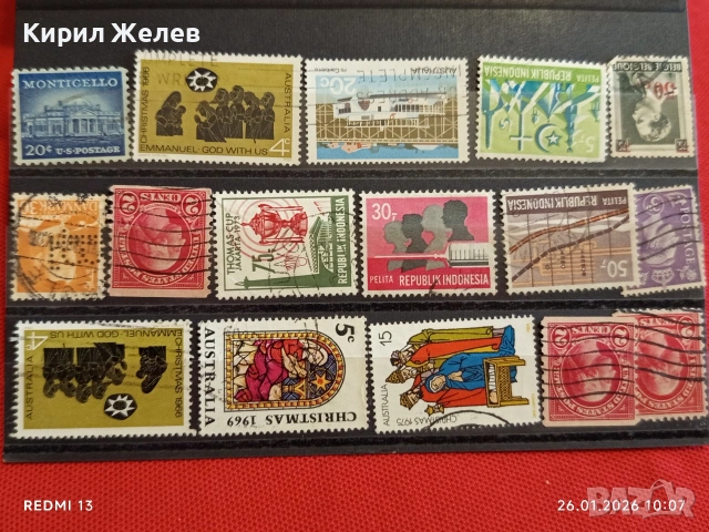 Стари пощенски марки от цял свят смесени ДАНИЯ, БЕЛГИЯ, АВСТРАЛИЯ за КОЛЕКЦИЯ 51596