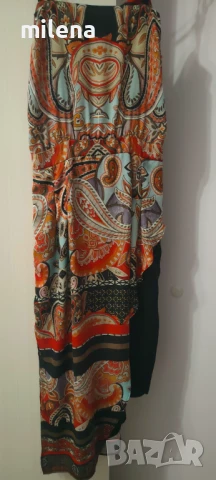 Елегантна многоцветна рокля в размер М, снимка 4 - Рокли - 51276687