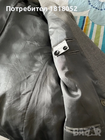 Мъжко леко сако в десен пепит, снимка 2 - Сака - 52631842