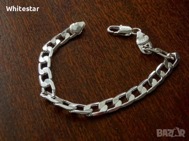 Посребрена мъжка гривна