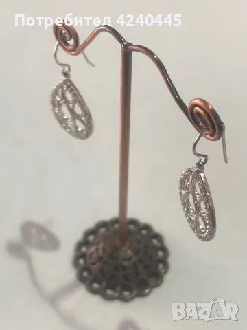 Висящи сребърни обеци, снимка 2 - Обеци - 50365136