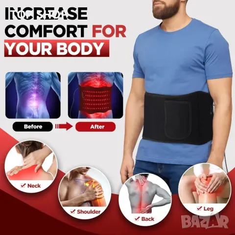 Масажен колан с червена светлина, 660nm и 850nm, 5 режима и 5 нива, снимка 6 - Тримери - 49627294