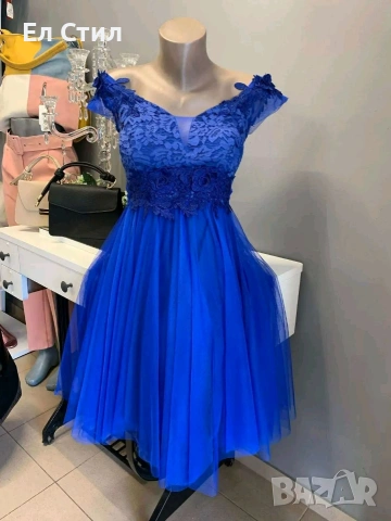 🌹Прелестни рокли с тюл и 3Д бродерия 💐ХС,С и М 🌷39€ , снимка 7 - Рокли - 53960859