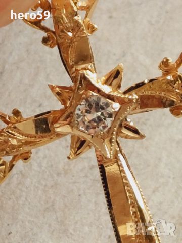 Стар златен 18к кръст , снимка 9 - Колиета, медальони, синджири - 45674276