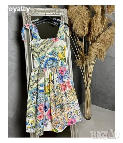 Кокетна лятна рокля с панделки 