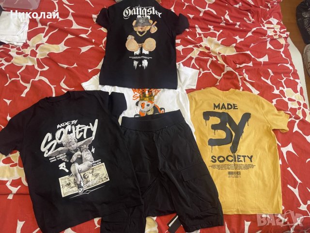 НОВИ!Тениски с печат MADE BY SOCIETY 7-10г.