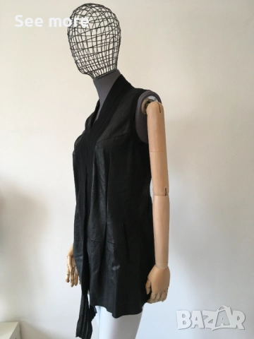 Jet Set елегантен елек естествена кожа S, снимка 3 - Елеци - 52867271